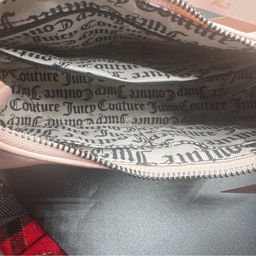 Juicy Couture Pink zip top Obsession Handbag with rhinestone logo